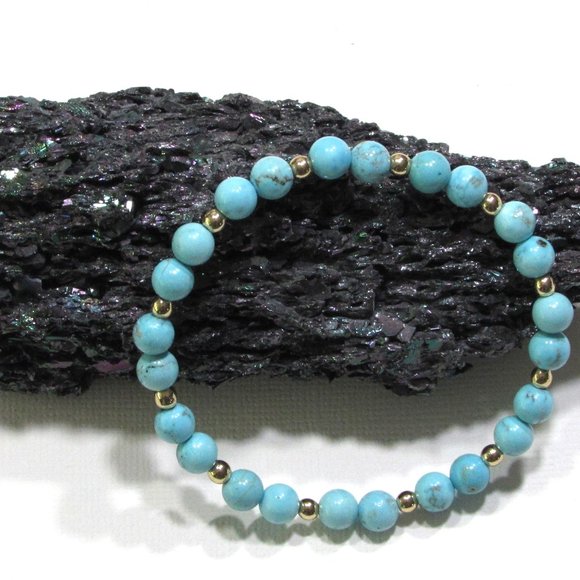 Natural Turquoise Gemstone Bracelet - Picture 2 of 6